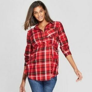 Isabel Maternity Flannel Tunic Top